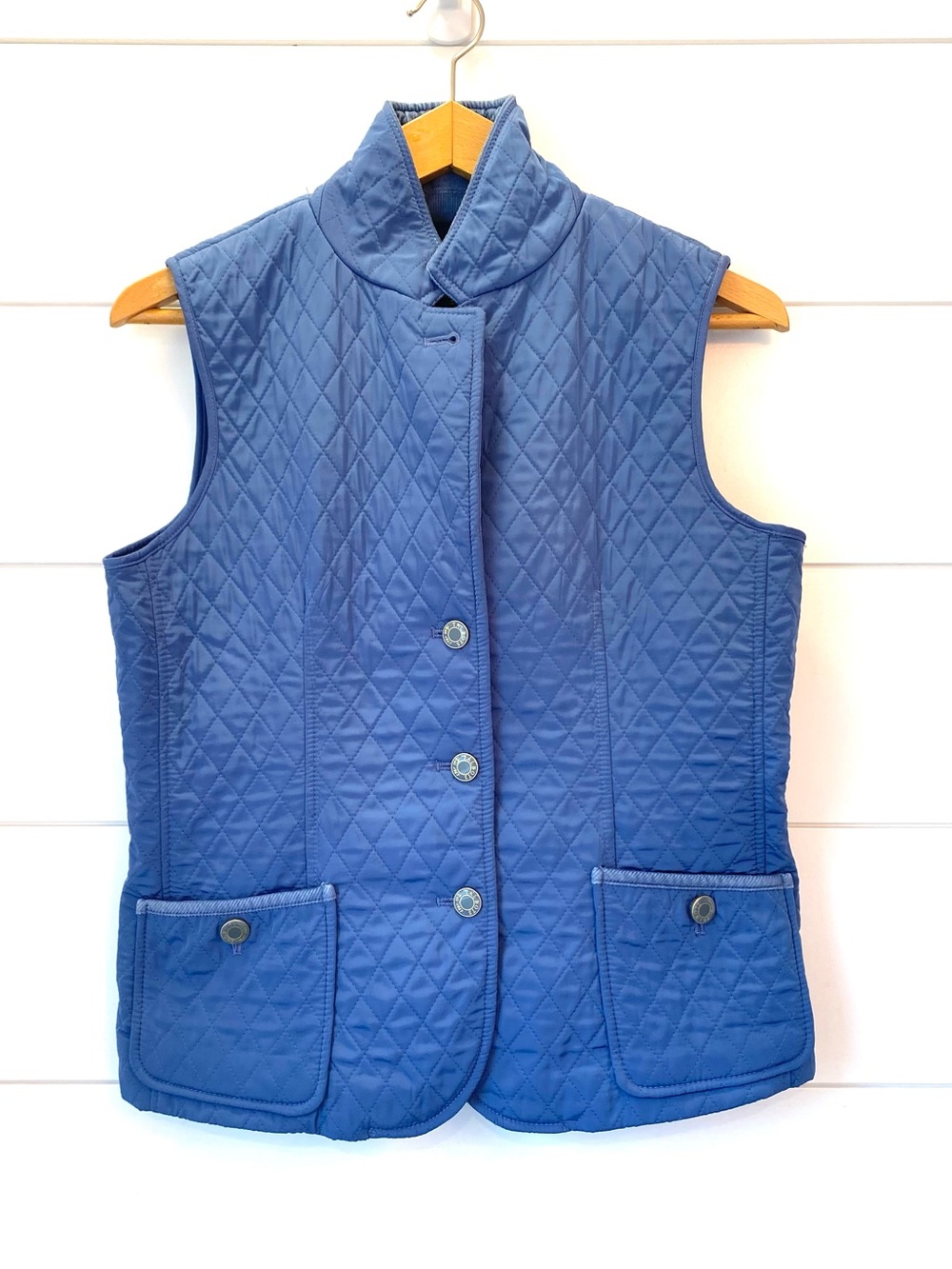 TALBOTS quilted blue vest. Size extra small.